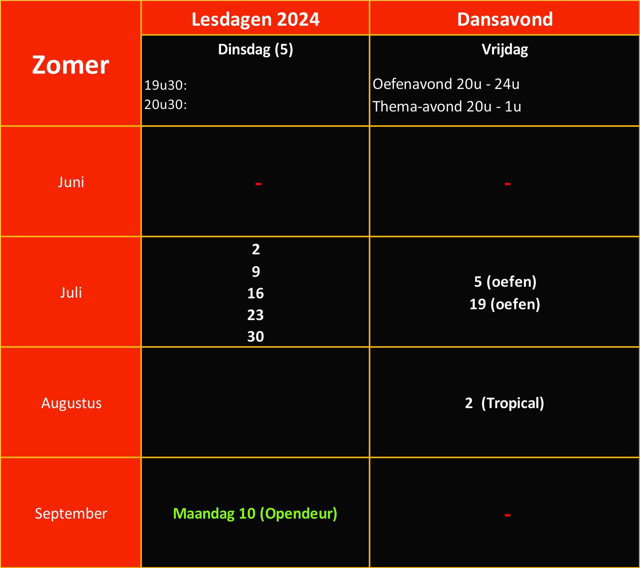 Zomer – Dansclub Dance2Move